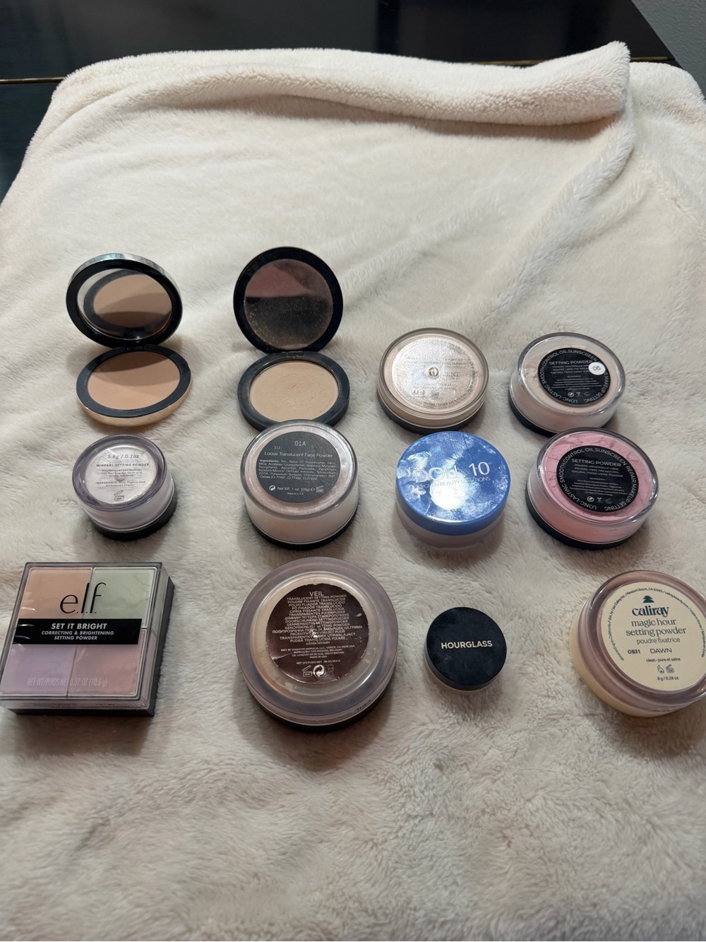 Set of 12 Translucent Setting Powders -Caliray, Hourglass, Saie, All Laura, Glow